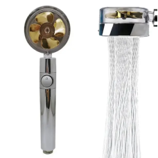 Турбо лейка с вентилятором и фильтром вращение 360° TURBOCHARGED SHOWER HEAD ЖЁЛТАЯ