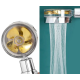 Турбо лейка с вентилятором и фильтром вращение 360° TURBOCHARGED SHOWER HEAD ЖЁЛТАЯ