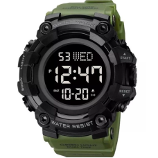 Наручные часы с подсветкой Skmei black/green ПРАКТИЧНЫЙ ПОДАРОК