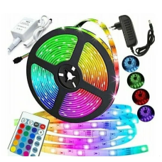 Светодиодная лента 5050RGB цветная, SMD Лента 5 метров + пульт, блок питания,12w , 60 LEDS