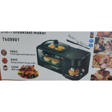 Электрическая печь для выпечки с кофеваркой и сковородой 3в1 1250 Вт МНОГОФУНКЦИОНАЛЬНАЯ