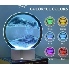 Настольная лампа песочные горы 3D ночник с USB, RGB и подставкой, движущиеся песочные часы