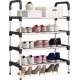 Полка для обуви Shoe Rack черного цвета на 4 ЯРУСА