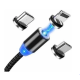 Магнитный кабель зарядки 3 в 1 с круглым разъемом micro USB, Type C, lightning