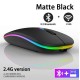 Беспроводная бесшумная мышь BauTech Со светодиодной RGB подсветкой аккумуляторная Bluetooth + 2.4 ГГ