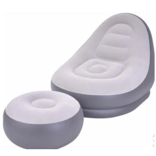 Надувной диван с пуфом Air Sofa Надувное велюровое кресло с пуфиком