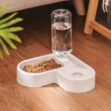 Миска для кошек и собак двойная Pet Love Bowl, автопоилка на подставке с отделом для корма