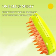 Паровая щетка массажер спрей 3 в 1 PET SPRAY MASSAGE BRUSH для вычесывания собак и кошек с паром