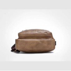 Мужская сумка бананка Jasper кросс боди барсетка с USB эко кожа коричневая
