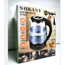 Электрический чайник Sokany SK-SH-09067 с мощностью 1500 Вт и объемом 1.8 литра