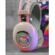 Навушники Bluetooth накладні з RGB підсвічуванням та Hello Kitty PG-706H