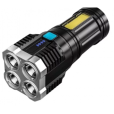 Фонарь ручной аккумуляторный до 200 м, с USB-зарядкой, X-509-4LED+COB