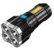 Фонарь ручной аккумуляторный до 200 м, с USB-зарядкой, X-509-4LED+COB