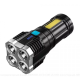Фонарь ручной аккумуляторный до 200 м, с USB-зарядкой, X-509-4LED+COB