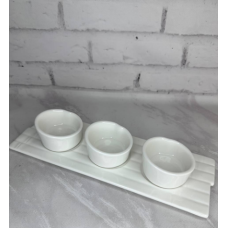 Соусницы фарфор на подставке "Bianco" 4пр/наб 30*10*5см