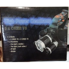 Фонарик налобный фонарь 3 LED лампы Bailong RJ 3000