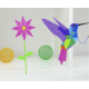 Набор 3D Ручка PEN-3 с ТРАФАРЕТАМИ LCD дисплей ABS и PLA РОЗОВАЯ +100М ПЛАСТИКА В ПОДАРОК